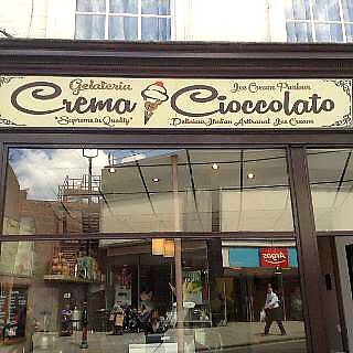 The Gelateria Crema Cioccolato sign — Supreme in Quality
